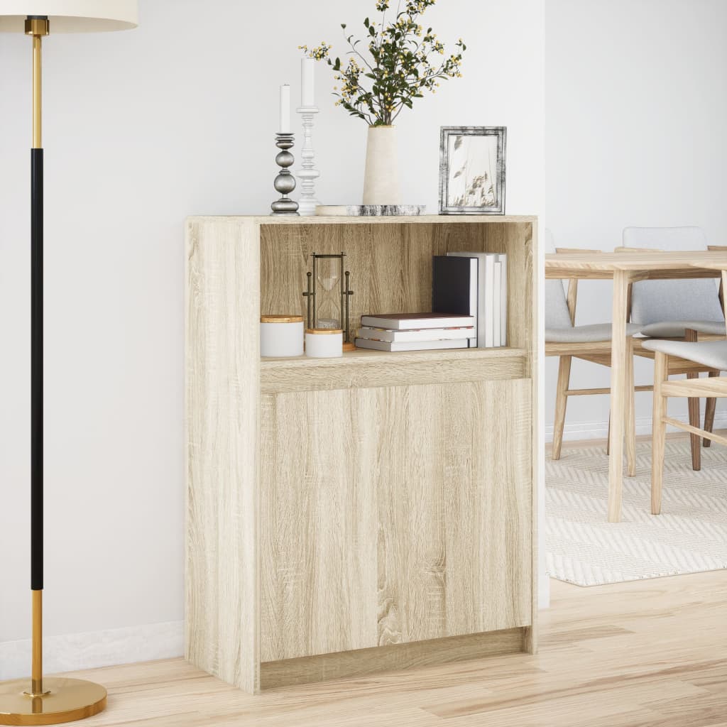 Credenza con LED Rovere Sonoma 72x34x100cm in Legno Multistrato