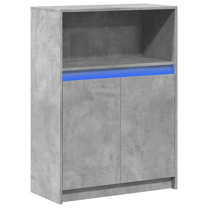 Credenza con LED Grigio Cemento 72x34x100 cm Legno Multistrato