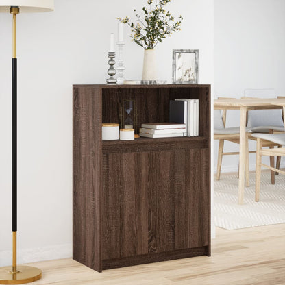 Credenza con LED Rovere Marrone 72x34x100 cm Legno Multistrato