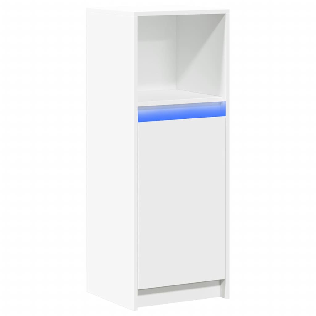 Credenza con LED Bianca 38x34x100 cm in Legno Multistrato