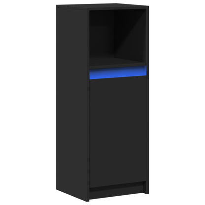 Credenza con LED Nera 38x34x100 cm in Legno Multistrato