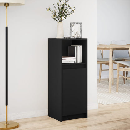 Credenza con LED Nera 38x34x100 cm in Legno Multistrato