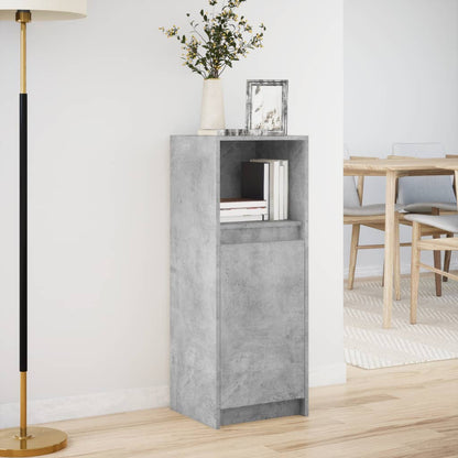 Credenza con LED Grigio Cemento 38x34x100 cm Legno Multistrato