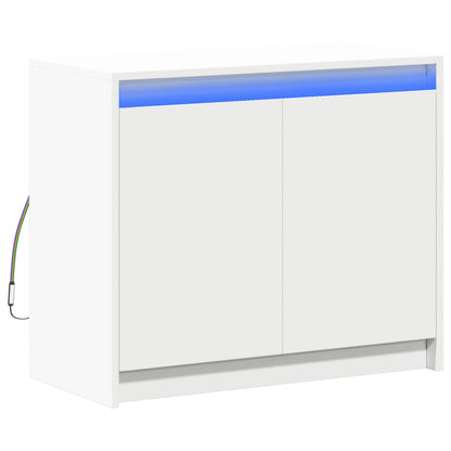 Credenza con LED Bianca 72x34x61 cm in Legno Multistrato