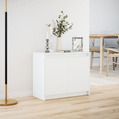 Credenza con LED Bianca 72x34x61 cm in Legno Multistrato