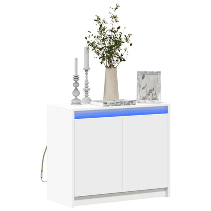 Credenza con LED Bianca 72x34x61 cm in Legno Multistrato