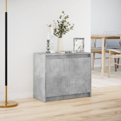 Credenza con LED Grigio Cemento 72x34x61 cm Legno Multistrato