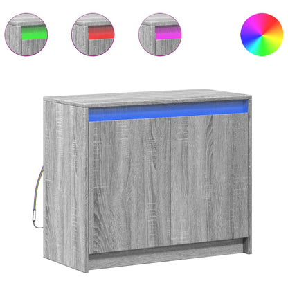 Credenza con LED Grigio Sonoma 72x34x61 cm in Legno Multistrato