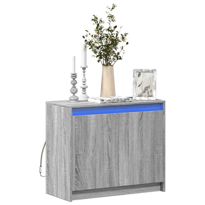 Credenza con LED Grigio Sonoma 72x34x61 cm in Legno Multistrato