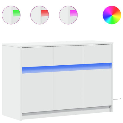 Mobile Porta TV con LED Bianco 91x34x61 cm in Truciolato
