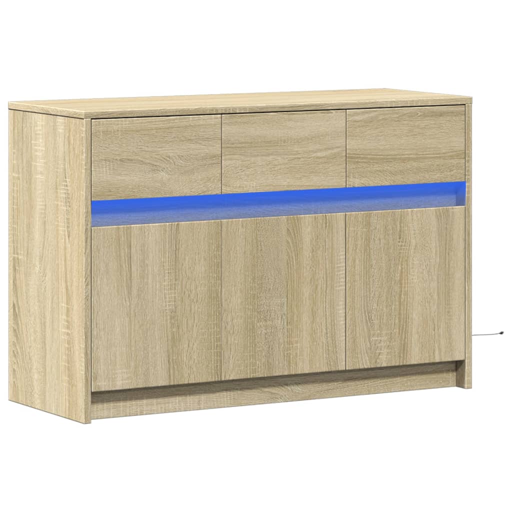 Mobile Porta TV con LED Rovere Sonoma 91x34x61 cm in Truciolato