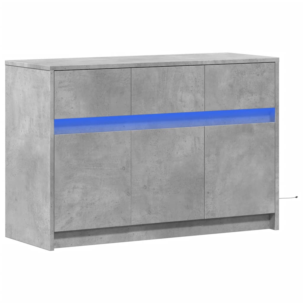 Mobile Porta TV con LED Grigio Cemento 91x34x61 cm Truciolato