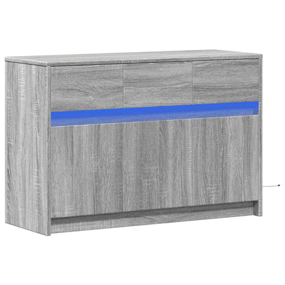 Mobile Porta TV con LED Grigio Sonoma 91x34x61 cm in Truciolato