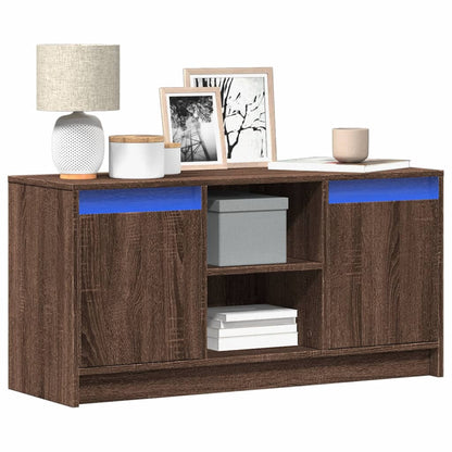 Mobile Porta TV con LED Rovere Marrone 100x34x50 cm Truciolato