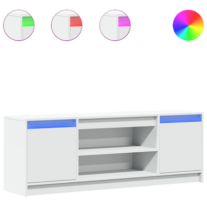 Mobile Porta TV con LED Bianco 139,5x34x50 cm in Truciolato