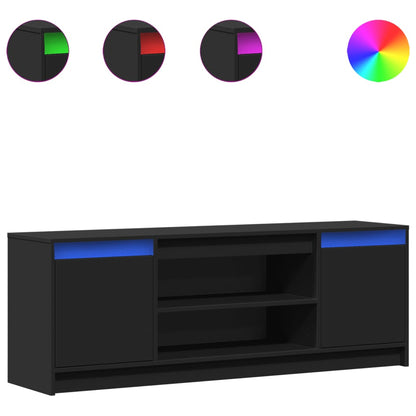 Mobile Porta TV con LED Nero 139,5x34x50 cm in Truciolato