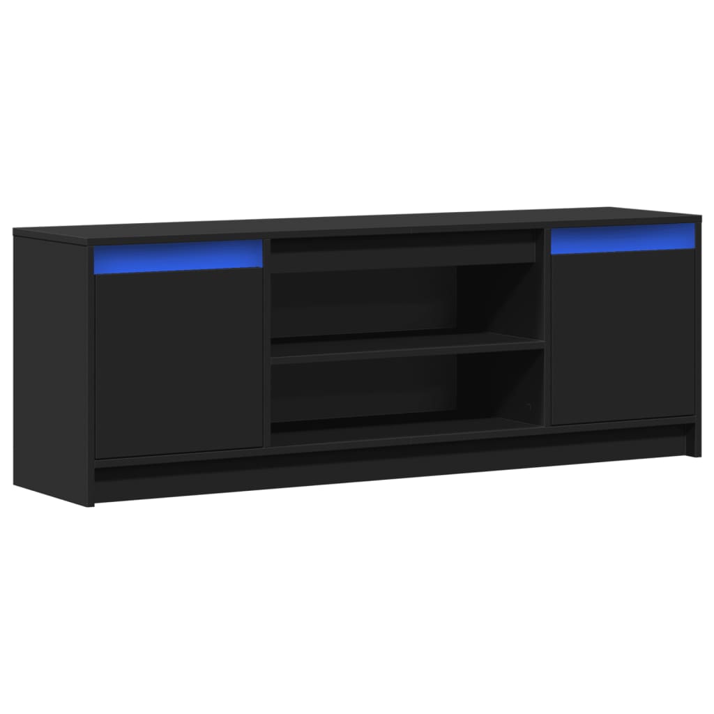 Mobile Porta TV con LED Nero 139,5x34x50 cm in Truciolato