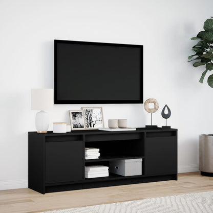 Mobile Porta TV con LED Nero 139,5x34x50 cm in Truciolato