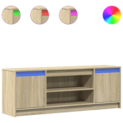 Mobile Porta TV con LED Rovere Sonoma 139,5x34x50 cm Truciolato