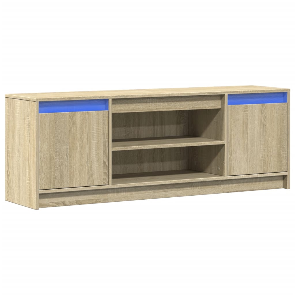 Mobile Porta TV con LED Rovere Sonoma 139,5x34x50 cm Truciolato