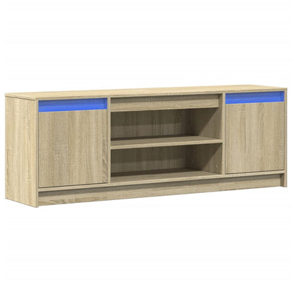 Mobile Porta TV con LED Rovere Sonoma 139,5x34x50 cm Truciolato