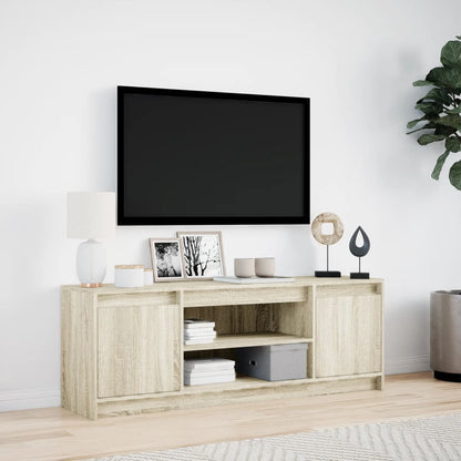 Mobile Porta TV con LED Rovere Sonoma 139,5x34x50 cm Truciolato