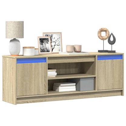 Mobile Porta TV con LED Rovere Sonoma 139,5x34x50 cm Truciolato