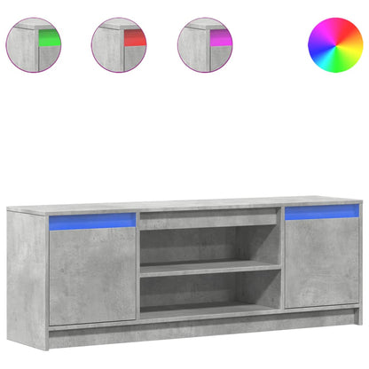 Mobile Porta TV con LED Grigio Cemento 139,5x34x50cm Truciolato