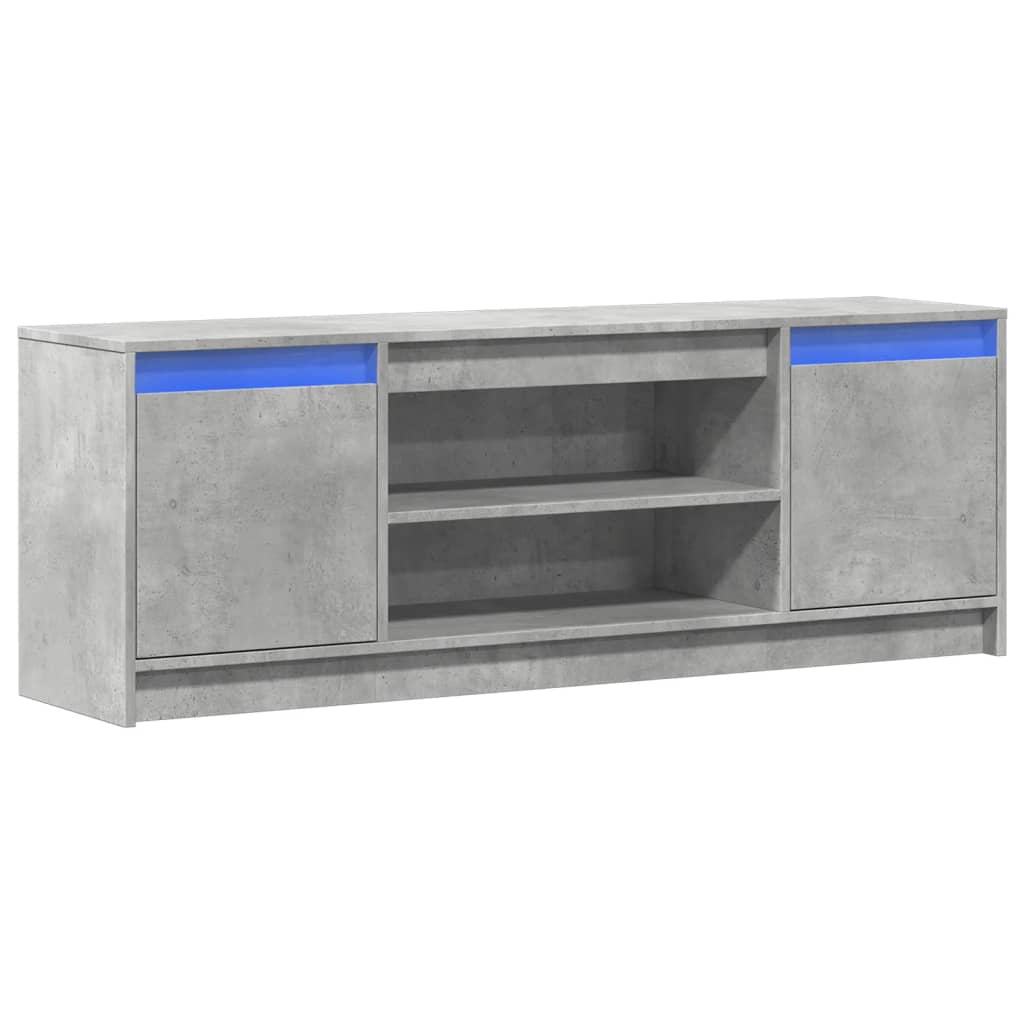Mobile Porta TV con LED Grigio Cemento 139,5x34x50cm Truciolato