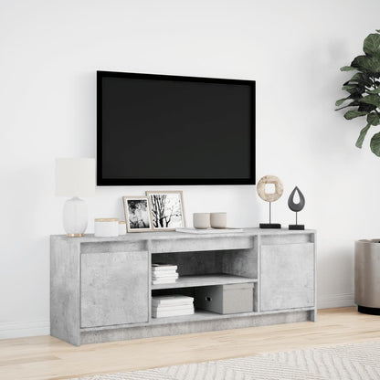 Mobile Porta TV con LED Grigio Cemento 139,5x34x50cm Truciolato