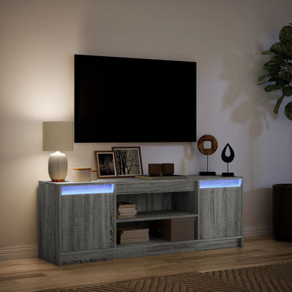 Mobile Porta TV con LED Grigio Sonoma 139,5x34x50 cm Truciolato