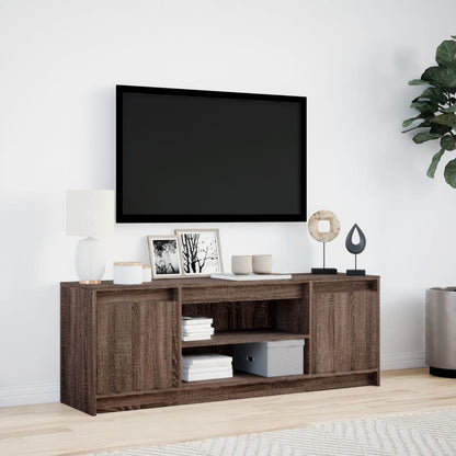 Mobile Porta TV con LED Rovere Marrone 139,5x34x50cm Truciolato