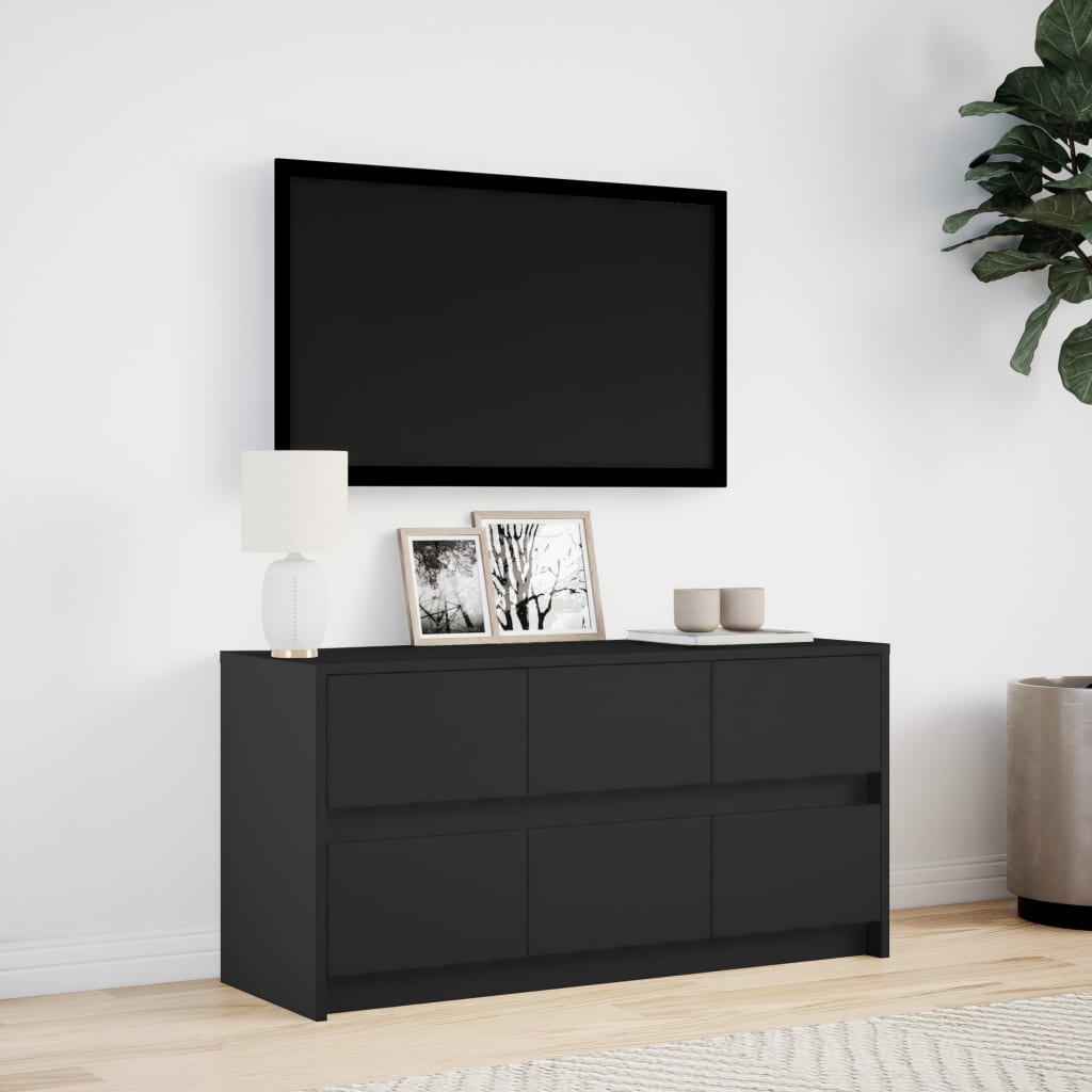 Mobile Porta TV con LED Nero 100x34x50 cm in Truciolato