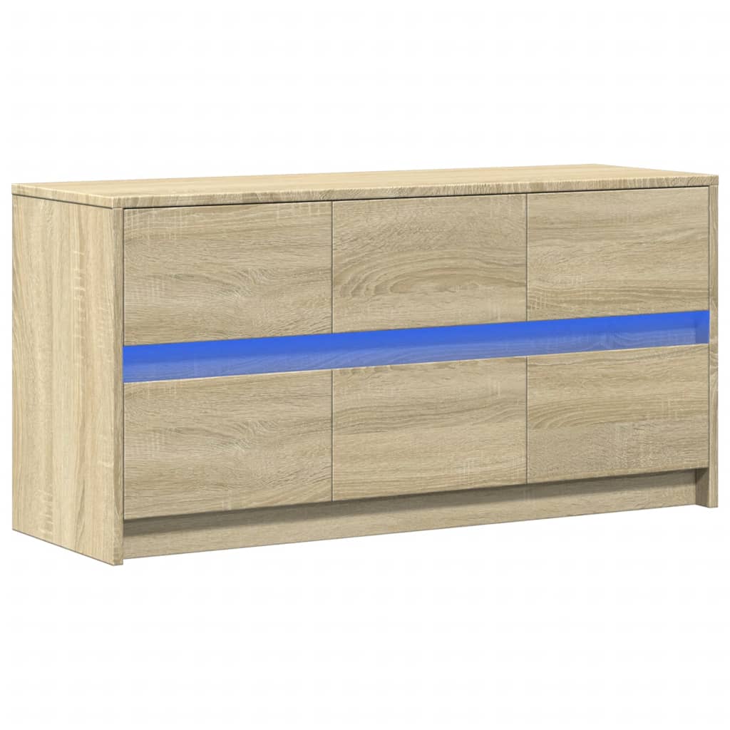 Mobile Porta TV con LED Rovere Sonoma 100x34x50cm in Truciolato