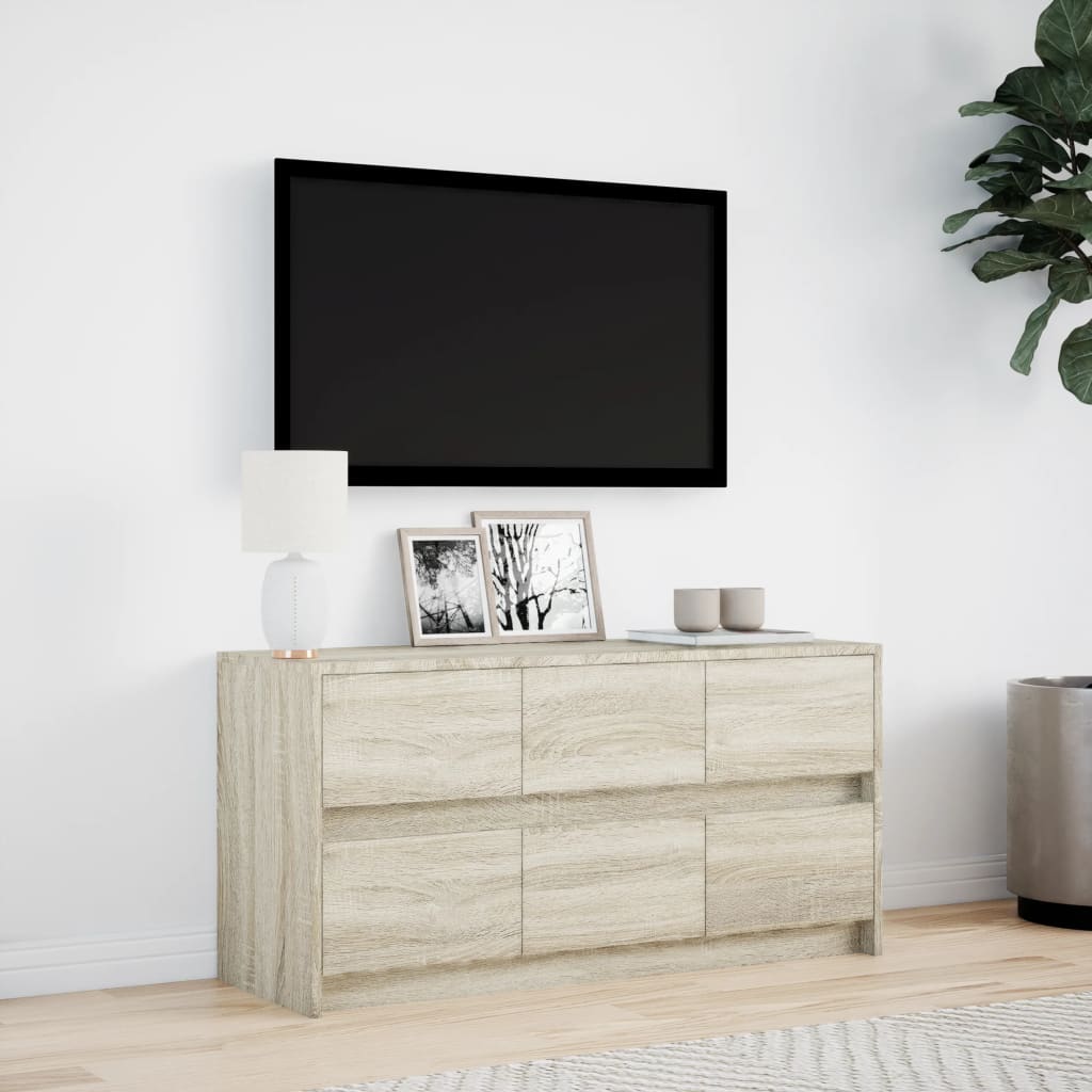 Mobile Porta TV con LED Rovere Sonoma 100x34x50cm in Truciolato