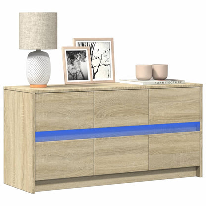 Mobile Porta TV con LED Rovere Sonoma 100x34x50cm in Truciolato