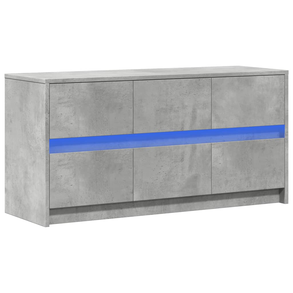 Mobile Porta TV con LED Grigio Cemento 100x34x50 cm Truciolato