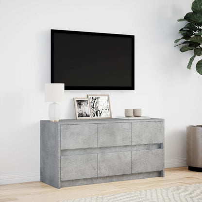 Mobile Porta TV con LED Grigio Cemento 100x34x50 cm Truciolato
