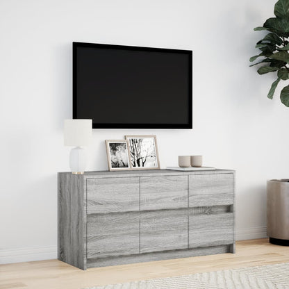 Mobile Porta TV con LED Grigio Sonoma 100x34x50cm in Truciolato