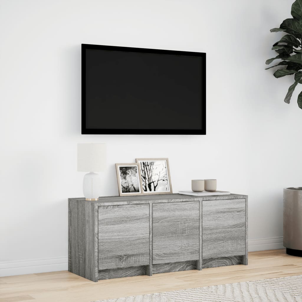 Mobile Porta TV con LED Grigio Sonoma 97x34x40 cm in Truciolato