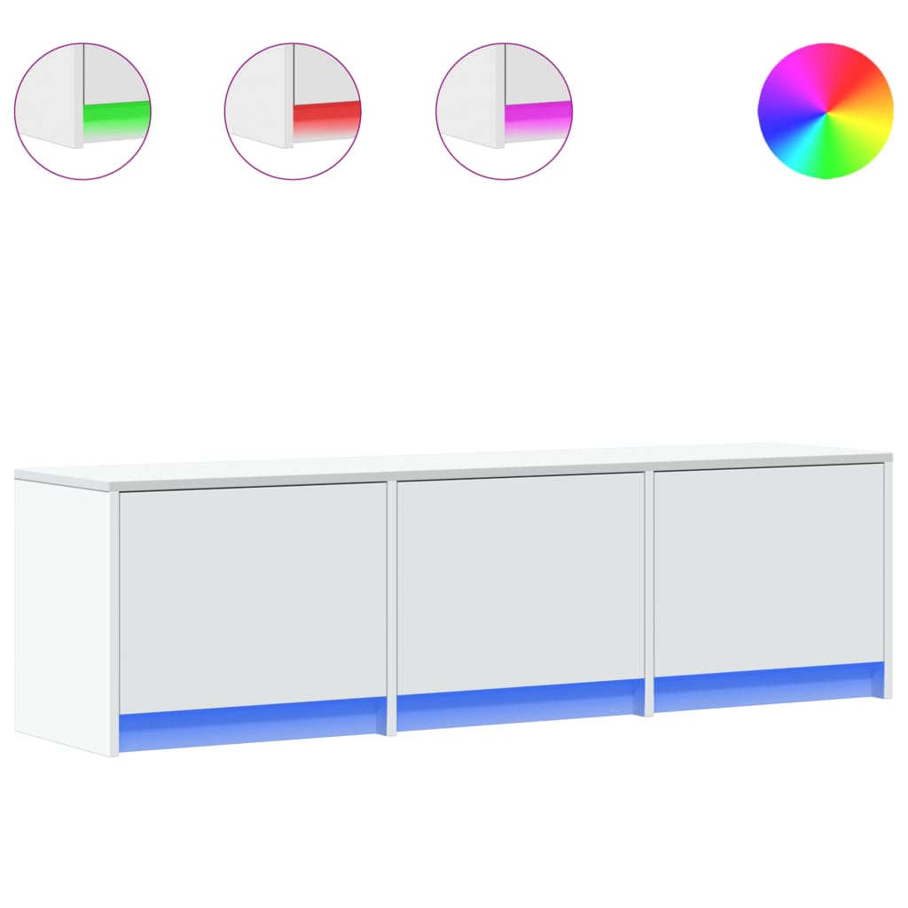 Mobile Porta TV con LED Bianco 140x34x40 cm in Truciolato