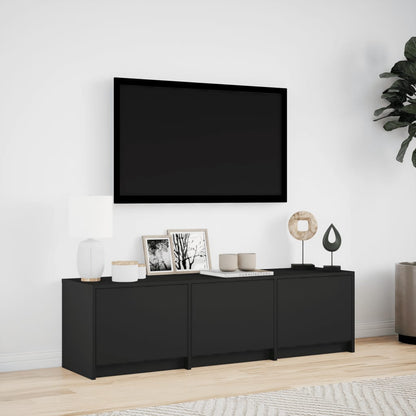 Mobile Porta TV con LED Nero 140x34x40 cm in Truciolato