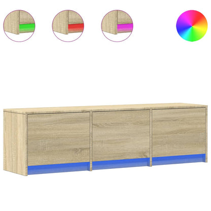 Mobile Porta TV con LED Rovere Sonoma 140x34x40cm in Truciolato