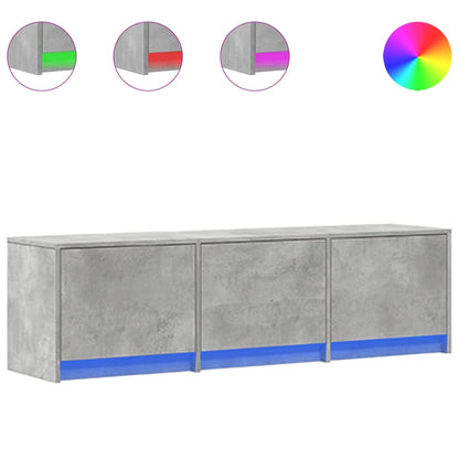 Mobile Porta TV con LED Grigio Cemento 140x34x40 cm Truciolato