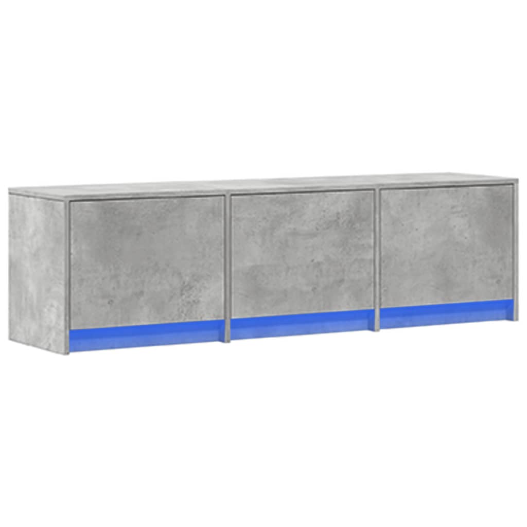 Mobile Porta TV con LED Grigio Cemento 140x34x40 cm Truciolato