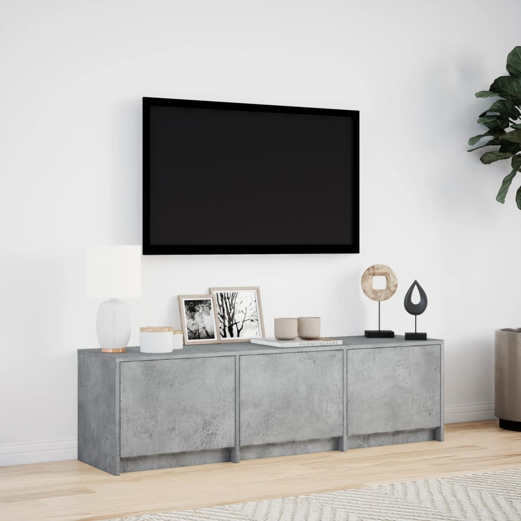 Mobile Porta TV con LED Grigio Cemento 140x34x40 cm Truciolato
