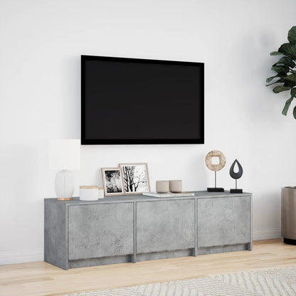 Mobile Porta TV con LED Grigio Cemento 140x34x40 cm Truciolato
