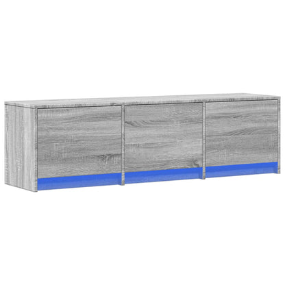 Mobile Porta TV con LED Grigio Sonoma 140x34x40cm in Truciolato