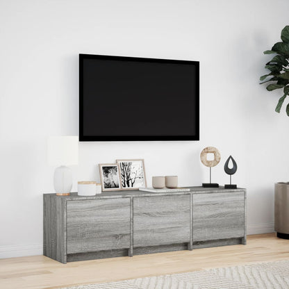 Mobile Porta TV con LED Grigio Sonoma 140x34x40cm in Truciolato