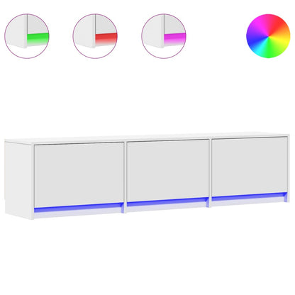 Mobile Porta TV con LED Bianco 165x34x40 cm in Truciolato